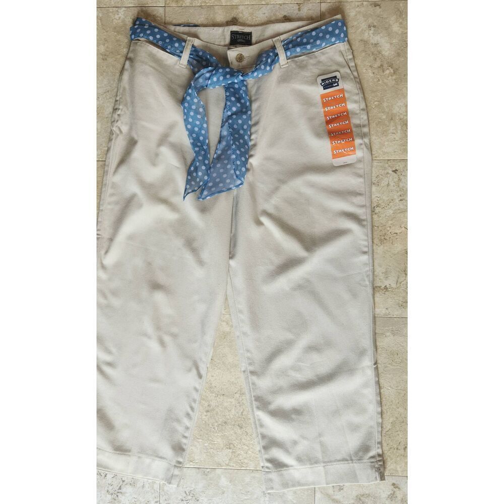 W9  Riders by Lee stretch pants with blue scarf tie NWOT